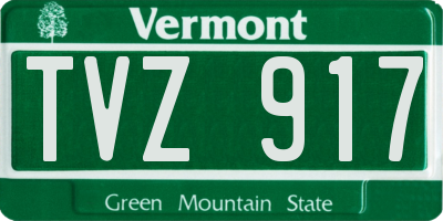 VT license plate TVZ917