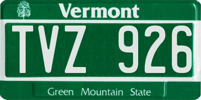 VT license plate TVZ926