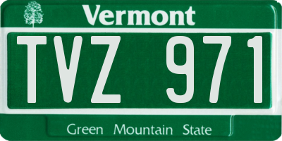 VT license plate TVZ971