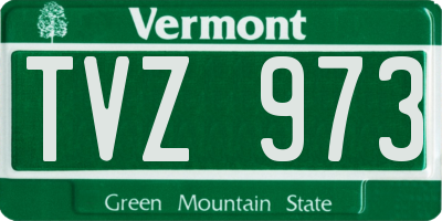 VT license plate TVZ973