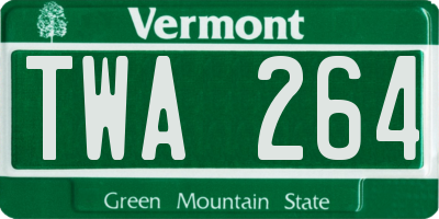 VT license plate TWA264