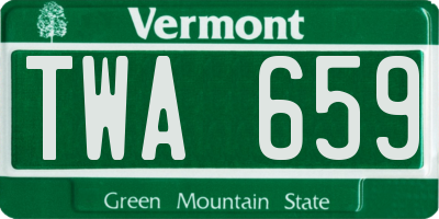 VT license plate TWA659