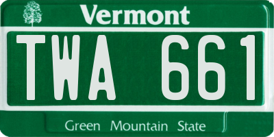 VT license plate TWA661
