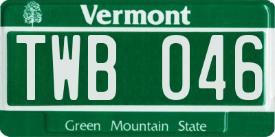 VT license plate TWB046