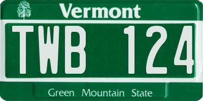 VT license plate TWB124