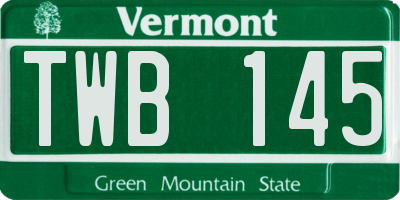 VT license plate TWB145