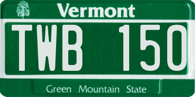 VT license plate TWB150