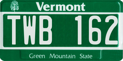 VT license plate TWB162