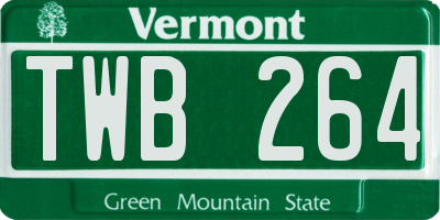 VT license plate TWB264