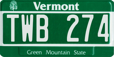 VT license plate TWB274