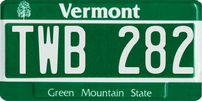 VT license plate TWB282