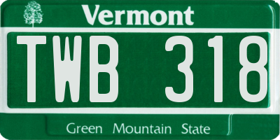 VT license plate TWB318