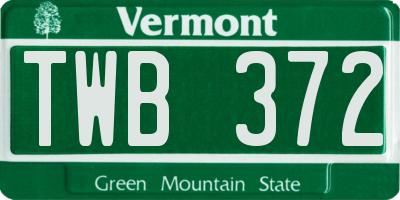VT license plate TWB372