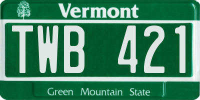 VT license plate TWB421