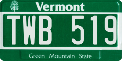 VT license plate TWB519