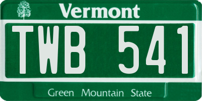 VT license plate TWB541