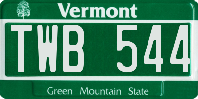 VT license plate TWB544
