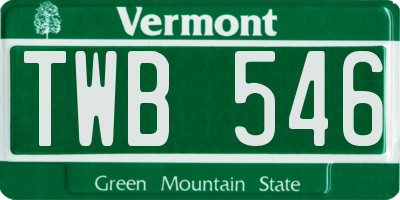 VT license plate TWB546