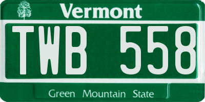 VT license plate TWB558