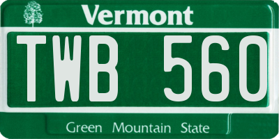 VT license plate TWB560