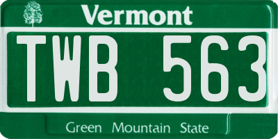 VT license plate TWB563