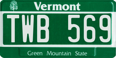 VT license plate TWB569