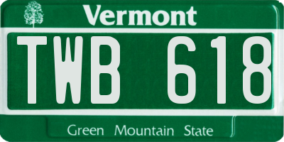 VT license plate TWB618