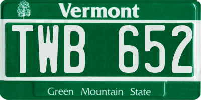 VT license plate TWB652