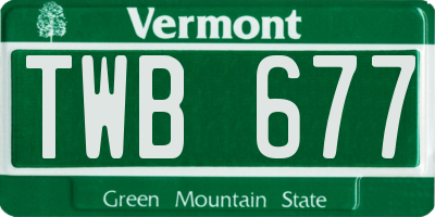 VT license plate TWB677