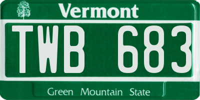 VT license plate TWB683
