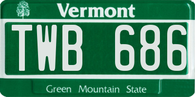 VT license plate TWB686