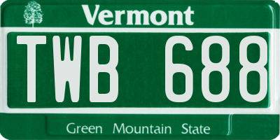 VT license plate TWB688