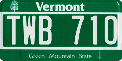 VT license plate TWB710