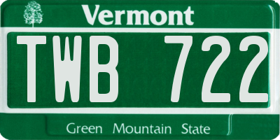VT license plate TWB722