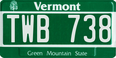 VT license plate TWB738