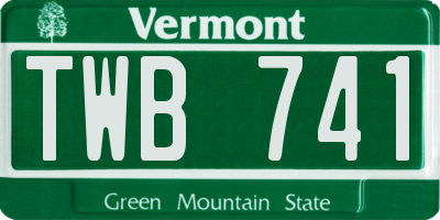 VT license plate TWB741
