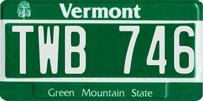 VT license plate TWB746