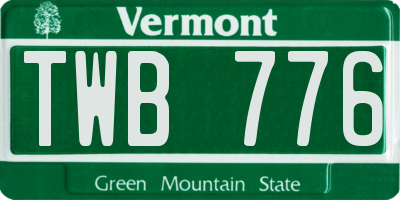 VT license plate TWB776
