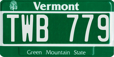 VT license plate TWB779