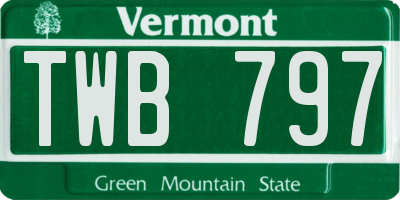 VT license plate TWB797