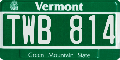 VT license plate TWB814