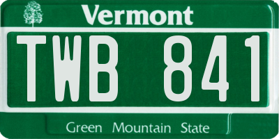 VT license plate TWB841