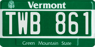 VT license plate TWB861