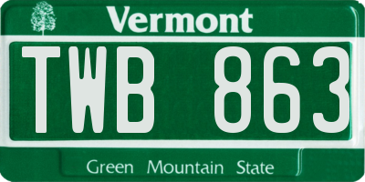 VT license plate TWB863