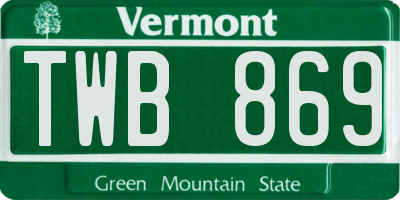 VT license plate TWB869