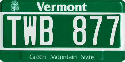 VT license plate TWB877