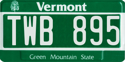 VT license plate TWB895