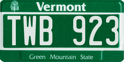 VT license plate TWB923