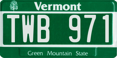 VT license plate TWB971