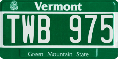 VT license plate TWB975